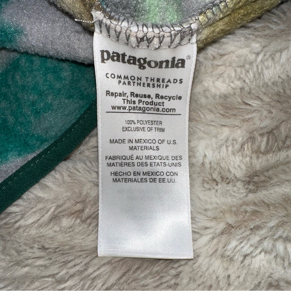 Patagonia Synchilla Snap-T Pullover Men's Size L Trout Tails Legend Green Fish - Picture 9 of 10